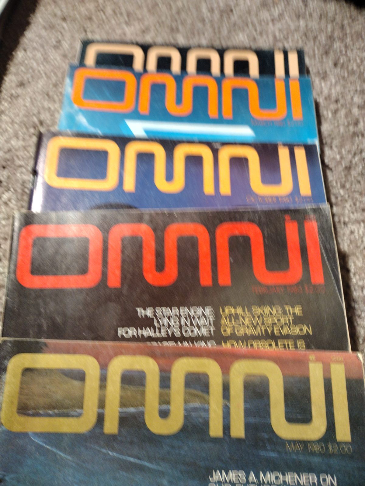 Stack of 1980 Omni Magazines — magazine, 80s (photo 1)
