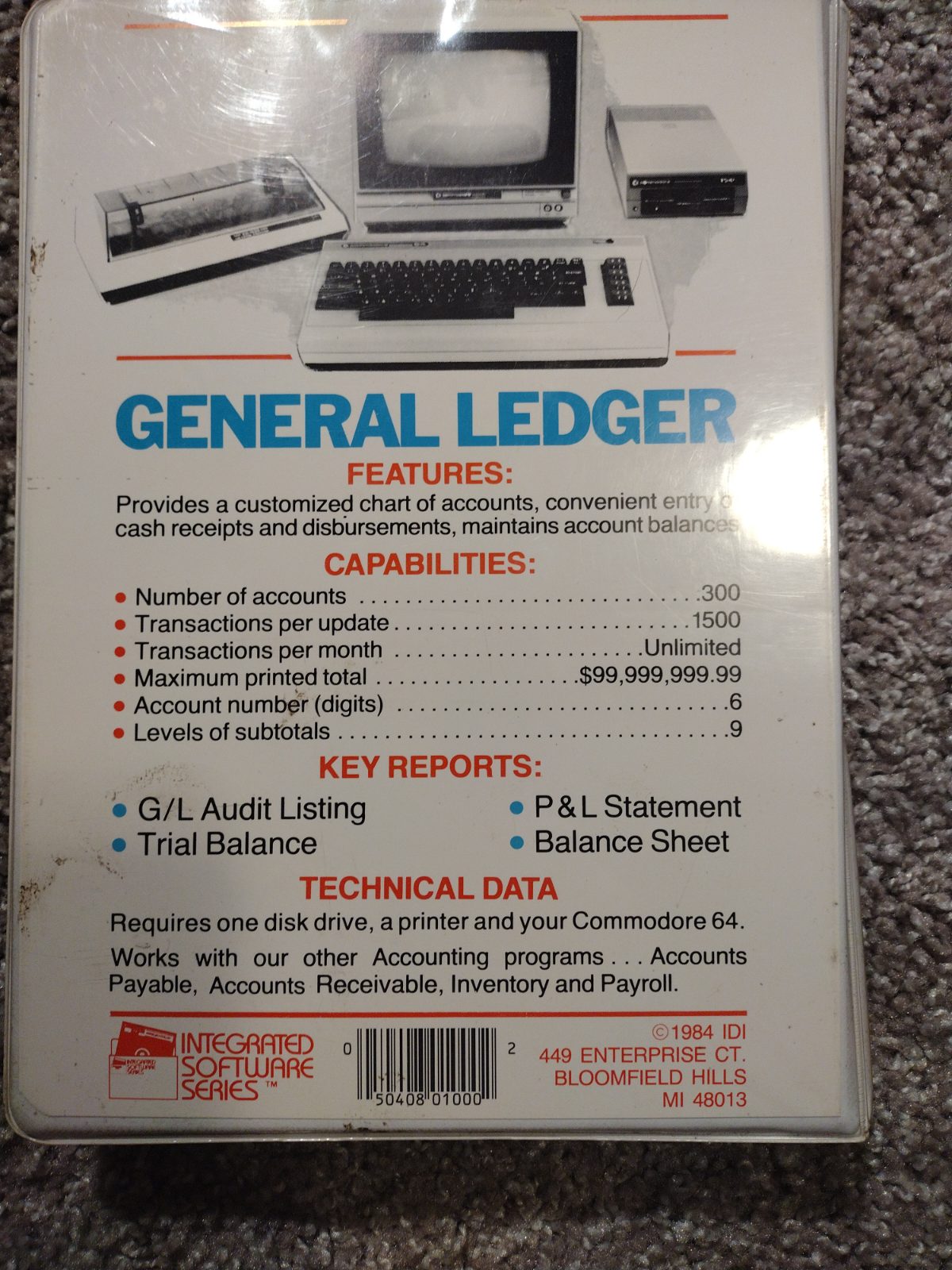 General Ledger for Commodore 64 Disk Software, 80s (photo 2)